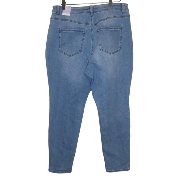 NWT Wax Mom Jeans Collection Womens 16 Light Blue High-Waisted Skinny Stretch - Picture 5 of 16